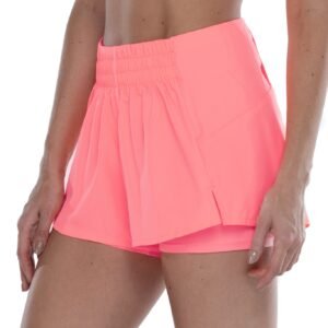 Short Feminino Oxer Duplo Vivos com Bermuda Interna e Bolsos